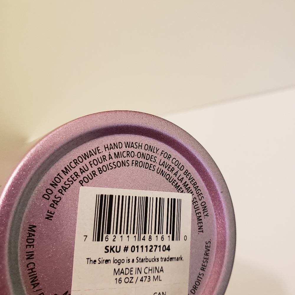 Starbucks Stainless Steel Ombre Holiday 2021 Tumbler 16 oz NWT Grande Purple - Picture 6 of 6